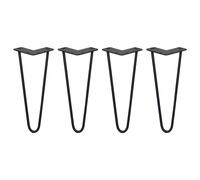 4 Gambe per Tavolo a Forcina SkiSki Legs 30,5cm Acciaio Nero 2 Rebbi 10mm