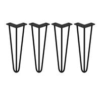 4 Gambe per Tavolo a Forcina SkiSki Legs 35,5cm Acciaio Nero 3 Rebbi 10mm