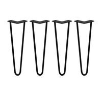 4 Gambe per Tavolo a Forcina SkiSki Legs 40,6cm Acciaio Nero 2 Rebbi 12mm