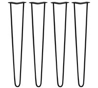 4 Gambe per Tavolo a Forcina SkiSki Legs 71cm Acciaio Nero 2 Rebbi 10mm