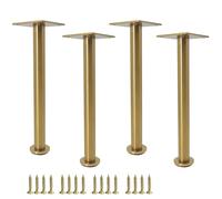 4 gambe regolabili per mobili, in acciaio inox, piedini di supporto per tavoli, armadi, divani, comodini, letti, finitura dorata, altezza 37 cm, con viti, perfetti per la decorazione della casa