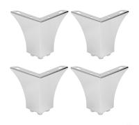 4 gambe triangolari in metallo per mobili, gambe per divani resistenti, per progetti fai da te, migliorano l'estetica della tua casa con un supporto affidabile (argento)