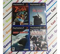 4 GAMES PS2: ZOMBIE ZONE + PAPARAZZI + SHOGUN'S BLADE + DEEP WATER 505 GAMES NEW