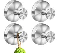 4 ganci a ventosa, portata 5 kg, senza foratura, gancio a ventosa per asciugamani, gancio adesivo extra forte, per bagno, cucina, finestra liscia, gancio a ventosa (argentato)