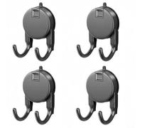 4 ganci a ventosa progettati per appendere asciugamani e accessori con funzione di bloccaggio per bagno/cucina (grigio)