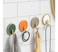 4 ganci adesivi per appendere asciugamani, da parete, senza trapano, per bagno, cucina, casa, ufficio