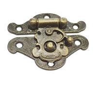 4 ganci decorativi vintage in bronzo chiusura a battente con chiusura a scatto a scatto con viti per portagioie, scatola di legno, cassapanca e mobili (lunghezza: 2-1/5,1 cm, altezza: 5,1 cm)