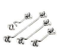 4 ganci e occhielli in acciaio inox da 3/4/6/8/10 pollici, serratura facile for porta del fienile, serrature for finestre, supporto for, rinforzo antivento Per Finestra(Sliver,8 inch)