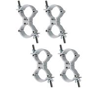 4 Ganci Professionali in Alluminio Argento per Truss 49-51mm - Attacco Rapido per Luci Palco, Eventi e DJ