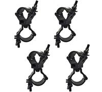 4 Ganci Professionali in Alluminio Nero per Truss 49-51mm - Attacco Rapido per Luci Palco, Eventi e DJ