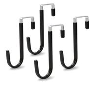 4 ganci sopra la porta, sopra grucce, spessore in plastica per porte inferiori a 3,7 cm, come ganci sopra armadietti, appendiabiti (nero)