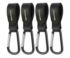 4 ganci universali per passeggino per appendere borse e shopping, comodi ganci per passeggino, accessori perfetti per Uppababy, Babyzen Yoyo, Britax, Bugaboo, Bob, Buggy, carrello della spesa (nero)