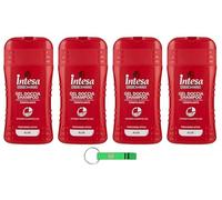 4 gel doccia Intesa Pour Homme Aloe - Shampoo gel doccia tonificante, freschezza attiva, 250 ml + portachiavi Beni Culinari gratuito