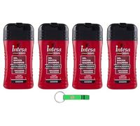 4 gel doccia Intesa Pour Homme Ginseng - shampoo gel doccia, tonificante e idratante, 250 ml + portachiavi Beni Culinari gratuito