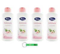 4 gel doccia Venus Bagnodoccia con rosa e aloe, pelle morbida, liscia e vellutata, detergente per il corpo 650 ml + portachiavi Beni Culinari gratuito