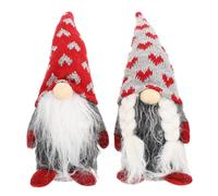 4 gestrickte Weihnachtspuppen mit Rudolph-Gesicht