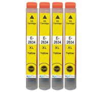 Go Inks 4 cartucce d'inchiostro giallo per sostituire Epson T2634 (26XL) compatibili/non-OEM per stampanti Epson Expression Premium