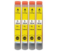 Go Inks 4 cartucce d'inchiostro giallo per sostituire Epson T2634 (26XL) compatibili/non-OEM per stampanti Epson Expression Premium