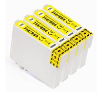 Go Inks Cartuccia d'inchiostro compatibile T0714 giallo - Confezione da 4 cartucce di ricambio per stampanti Epson Stylus - 13,5 ml - 4 x giallo