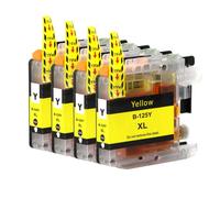 4 Giallo XL Cartucce di inchiostro rimpiazzare Brother LC125Y (LC125XLY) non-OEM