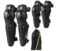 4 ginocchiere per moto per adulti, protezioni regolabili per ginocchia e gomiti, guscio rigido e fodera tampone, per moto da cross, skateboard, sci, ciclismo