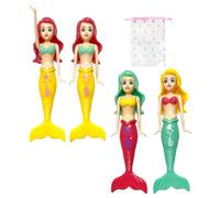 4 giocattoli a sirena con 1 custodia, sirena per immersione subacquea, giocattolo per piscina per bambini, borsa per giochi per piscina subacquea, perfetta per feste in piscina e giochi acquatici.
