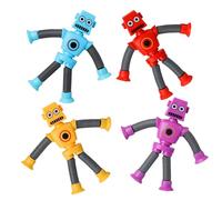 4 giocattoli a ventosa retrattili, forma robotica, giocattolo di decompressione, allena i sensi del tatto dei bambini, un regalo a sorpresa per bambini di tutte le età