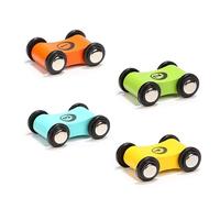 4 Giocattoli Auto in Legno per Pista Rampa Auto Macchinine da Corsa Legno Set Gioco Ricambio per Bimbi Parcheggio sul Tetto e Piste a Zig-Zag Veicoli Colorati e Lisci per Bambini a Partire da 1 Anno