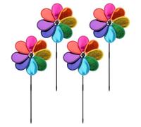 4 Girandola a Vento Girandola Fiore Girasole Grande 3D Girandola a Vento Decorazione del Giardino Mulino a Vento da per Giardino e Balcone Girandole Colorate Ø30cm altezza totale 74 cm