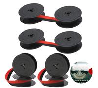 4 GR4 Nastri per Macchine da Scrivere en Nylon, Nastro Ricambio per Calcolatrice Ricambio Nastro Bobina Ricambio Compatibile Con Olivetti Nastro Nero e Rosso 7 Metri (Set D)