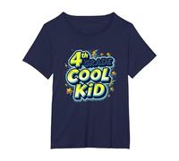 4 ° Grado Cool Kid: Divertente Celebrazione dellanno Scolastico Maglietta, Donna Plus-Size, Navy, 1X