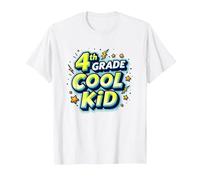 4 ° Grado Cool Kid: Divertente Celebrazione dellanno Scolastico Maglietta, Uomo, Bianco, L