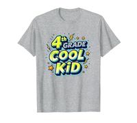 4 ° Grado Cool Kid: Divertente Celebrazione dellanno Scolastico Maglietta, Uomo, Grigio Melange, L