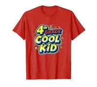 4 ° Grado Cool Kid: Divertente Celebrazione dellanno Scolastico Maglietta, Uomo, Rosso, L