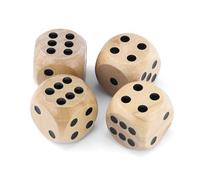 4 grandi, 30 mm, Naturale, dadi da gioco, grande cubo, in legno per giochi da tavolo, giochi di Dadi, serate di gioco