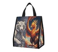 4 Great Divine Beasts, borsa termica per il pranzo per donne e uomini, borsa della spesa riutilizzabile, grande borsa termica a tenuta stagna, pieghevole, portatile, per lavoro, campeggio, picnic