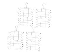 4 grucce pieghevoli antiscivolo multi-gancio - Rack salvaspazio in metallo per armadio perfetto per reggiseni, canottiere, sciarpe, cinture, soluzione portatile e versatile