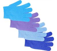 4 guanti esfolianti in bambù, guanti esfolianti per il bagno e il corpo, esfoliano incarniti e la pelle morta, per doccia, spa, massaggi e rimozione delle cellule morte in luffa, 4 colori