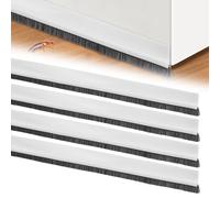 4 guarnizioni autoadesive per porte da 100 cm, con spazzola, scopa per porta, ritagliabili, per porte per isolamento termico (4 x 100 cm, bianco)