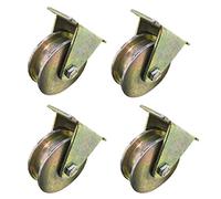 4 H-Groove Steel Caster Wheel,Heavy Duty Rigid Wheels,Directional Sheave Track Wheel for Square Tube,Double Bearing,for Industrial Machines,Sliding Door,Rolling Gates,Wir,100mm/4in
