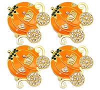 4 Halloween-KÃ¼rbis-Serviettenringe aus Metall fÃ¼r Thanksgiving