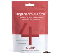 4 HER Ferro Bisglicinato 14mg Vitamina C, Integratore, 120 Compresse | Integratori Ferro per Stanchezza, Iron Supplement Chelato con Vitamina B12, Folato e Rame, Alta Tollerabilità, Vegano, 4 Mesi