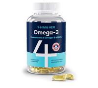 4 HIM & HER Omega-3 Perle di Olio di Pesce - 80% concentrazione di Omega-3 EPA, DHA e DPA - 668 mg EPA, 500 mg DHA + 83,4 mg DPA per dose - 120 perle - Scorta per 2 mesi