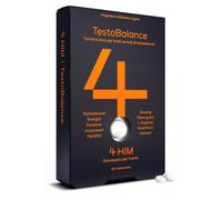 4 HIM TestoBalance Testosterone Uomo, Integratore Zinco, 60 Compresse | Testo Balance 4HIM Integratori Uomo con Magnesio, B6, Vitamina D3, Selenio, L-Arginina, Ginseng e Fieno Greco, Vegano, 1 Mese