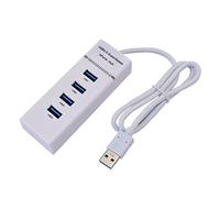 4 Hub USB 3.0, Geotech USB 3.0 to 4-Port USB 3.0 Hub Adapter Extension Cable Splitter | Reversible Use | Fast Transmit 5Gbps Super High Speed | Windows XP Vista 7 8 MAC with USB port | MAC PC Laptop | USB4hub - White