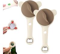 4-in-1 Adjustable Jar Opener for Seniors, Stainless Steel Lid Remover with Non-Slip 3 Claw Grip, Multi-Purpose Bottle Opener for Weak Hands, Fits 1 to 3.8 Inch Caps (2Pcs)