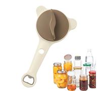 4-in-1 Adjustable Stainless Steel Jar Opener, Effortless Lid Remover for Seniors & Weak Hands, Multi-Functional Kitchen Helper for Jars & Bottles (Brown)