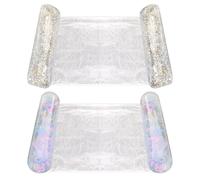4 in 1 Amaca ad Acqua - 2 Pezzi Materasso Gonfiabile, Mare Amaca Galleggiante, Materassino Piscina Portatile con Paillettes, Lettino Relax Pieghevole, Poltrona/Sdraio/Tappetino Galleggiante per Piscin