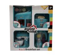 4 in 1 breakfast set per cucina giocattolo - include caffettiera, tostapane, frullatore e planetaria - funny home