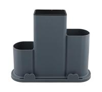 4 in 1 Ceppo Coltelli Vuoto Universale, Ceppi Portacoltelli Vuoti Quadrato, Ceppo Portacoltelli da Cucina con Fessura per Posate, Blocco Porta Coltelli, Supporto Coltello Senza Coltello (Grigio)